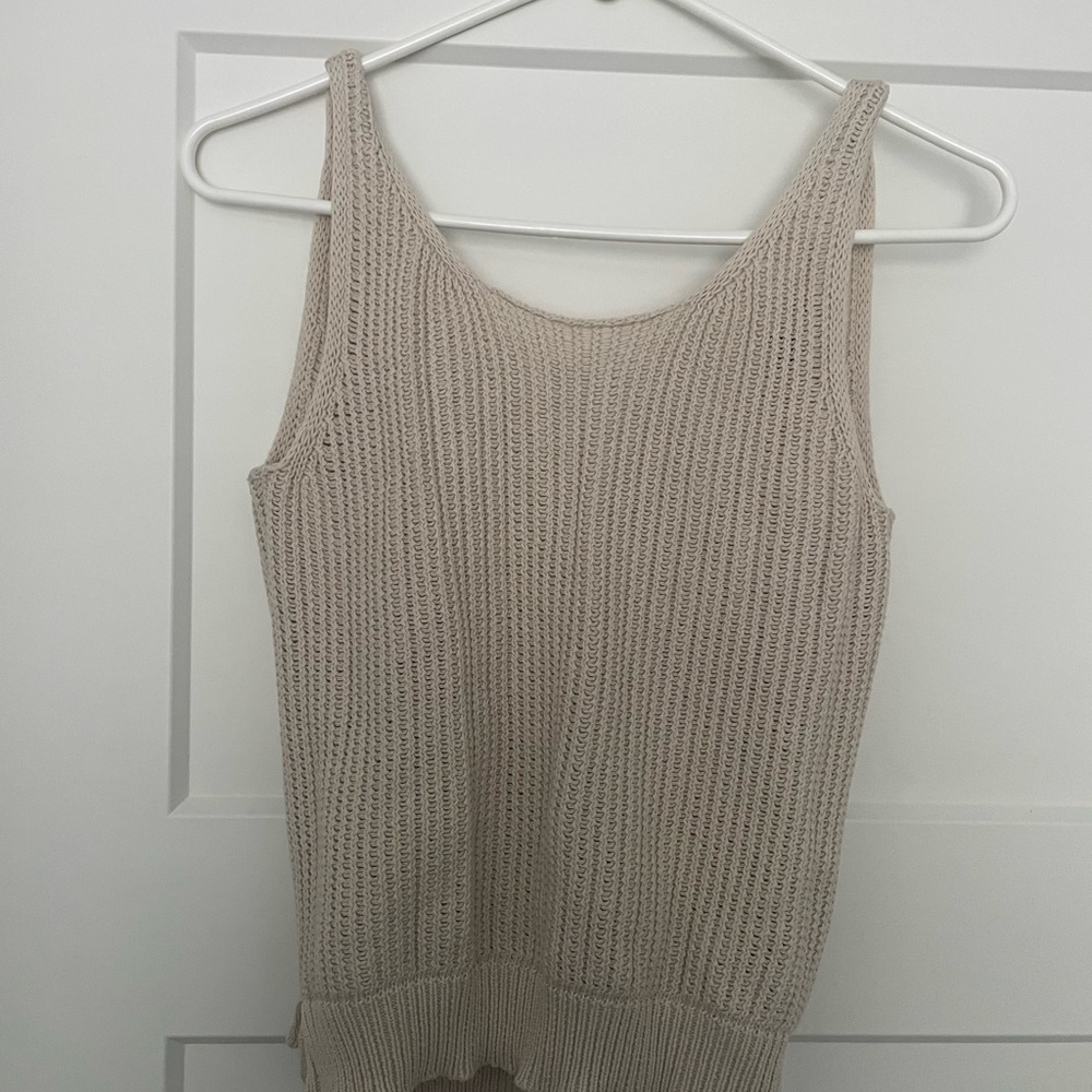 Beige Knit Tank Top
